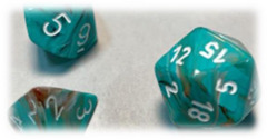 Marble Oxi-CHX 27803 Copper with White 12mm d6 Dice Block